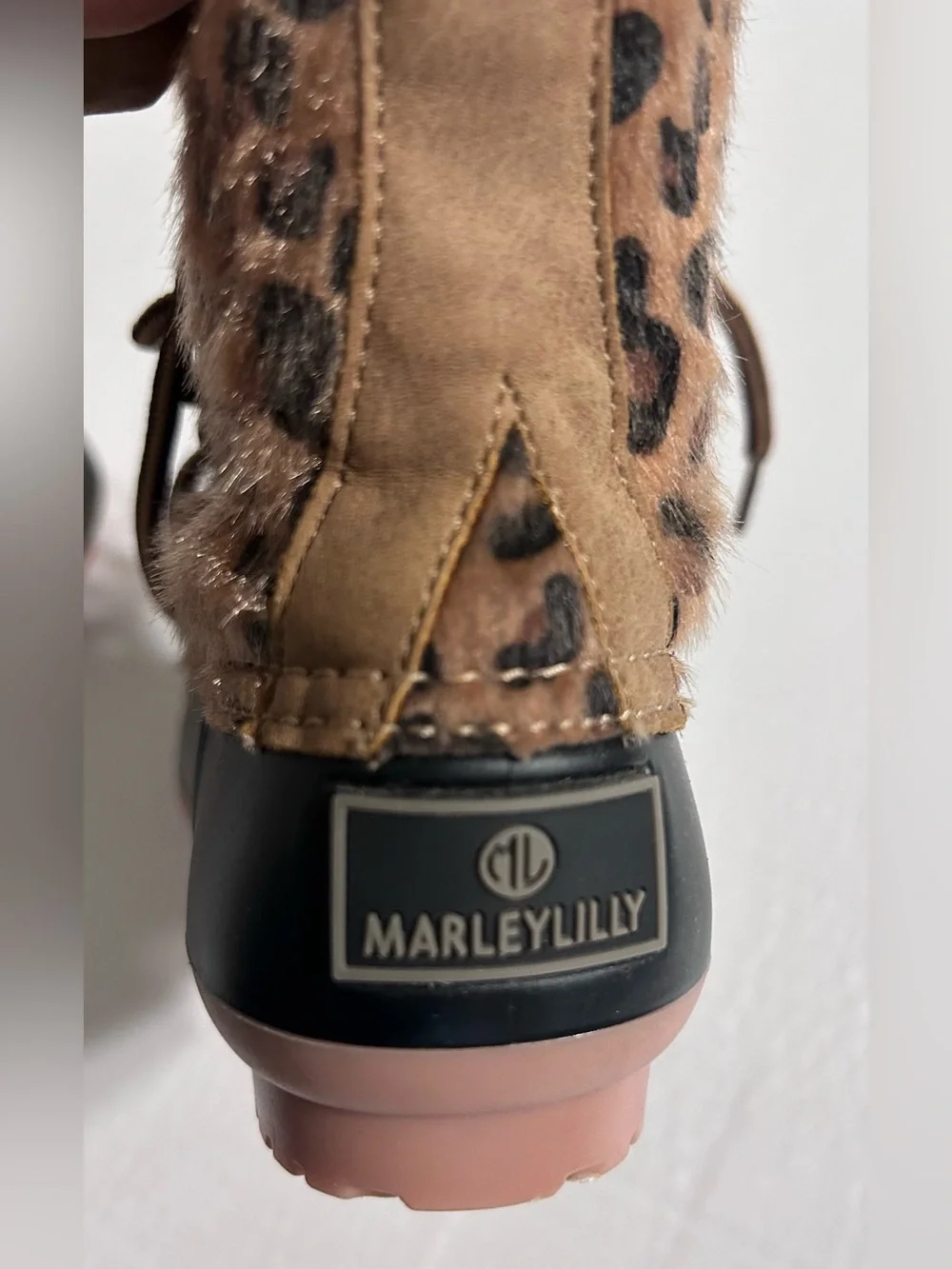 Girls Size 10 MARLEYLILLY Kids Leopard Duck Boots Water Resistant Bottom. READ